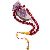 Küre Kesim 11x10 mm Osmanlı Benzetme Sıkma Kehribar Sistem Püsküllü Tesbih thumbnail 2