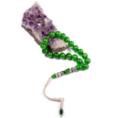 Küre Kesim 11x11 mm  mm Nakkaş İmameli Efe Boy Sıkma Kehribar 27cm Alpaka Püsküllü Tesbih thumbnail 2