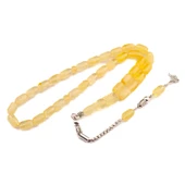 Kapsül Kesim 9x6 mm Damla Kehribar Gümüş Püsküllü Tesbih 14,70 GRAM thumbnail 1