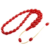 Özel Seri Osmanlı Benzetme Kapsül Kesim 13x8 mm Sıkma Kehribar Sistem Püsküllü Tesbih thumbnail 1