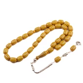 Özel Seri Yarma Dilim Kapsül Kesim 11x8 mm Katalin Gümüş Püsküllü Tesbih thumbnail 1