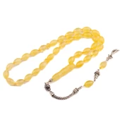 Arpa Kesim 11x7 mm Damla Kehribar Gümüş Püsküllü Tesbih 15,90 GRAM thumbnail 1