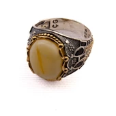 Damla Kehribar Taşlı Gümüş Yüzük thumbnail 2