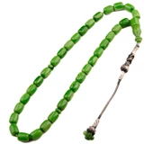 Özel Seri Kazaz Püsküllü Kapsül Kesim 11x8 mm Sıkma Kehribar Gümüş Püsküllü Tesbih thumbnail 1