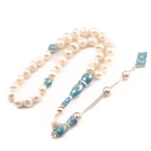 Doğal Kesim Gümüşlü Kuyumcu İncisi 30 cm Tesbih thumbnail 1