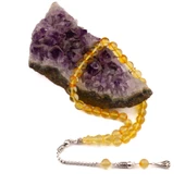 Küre Kesim 7x7 mm Damla Kehribar Gümüş Püsküllü Tesbih 11,50 GRAM thumbnail 2