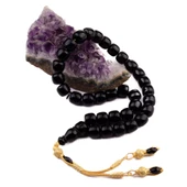 Özel Seri Fıçı Kesim 12x11 mm Gümüş Kazaz Püsküllü Sıkma Kehribar Tesbih thumbnail 2