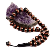 Küre Kesim 13x11 mm Gürcü Oltu Taşı Sistem Püsküllü Tesbih thumbnail 2