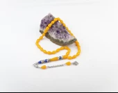 Nakkaş İmame İşçilikli Sıkma Kehribar Tesbih 11x7mm Alpaka Püskül thumbnail 2