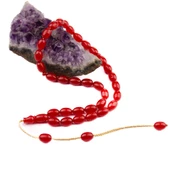 Özel Seri Osmanlı Benzetme Kapsül Kesim 13x8 mm Sıkma Kehribar Sistem Püsküllü Tesbih thumbnail 2