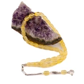 Kapsül Kesim 10X7 mm Damla Kehribar Gümüş Püsküllü Tesbih 19,40 GRAM thumbnail 2