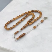 Kapsül Kesim 11x8 mm Sıkma Kehribar Alpaka Püsküllü Tesbih thumbnail 1