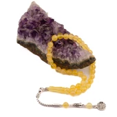 Kapsül Kesim 9x5 mm Damla Kehribar Gümüş Püsküllü Tesbih 11,50 GRAM thumbnail 2