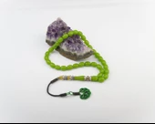 Nakkaş İmame İşçilikli Sıkma Kehribar Tesbih 11x8mm Alpaka Püskül thumbnail 2