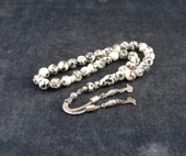 Küre Kesim 10x10 mm Beyrut Kehribarı Alpaka Püsküllü Tesbih thumbnail 2