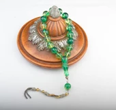 Küre Kesim Efe Boy Sürmeli 14x14mm Beyrut Kehribarı Alpaka Püsküllü Tesbih - 1