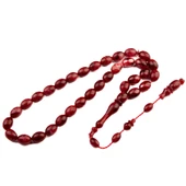 Özel Seri Yoğun Hareli Kapsül Kesim 12x9 mm Sıkma Kehribar Sistem Püsküllü Tesbih thumbnail 1