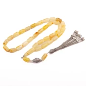 Kapsül Kesim 14x8 mm Damla Kehribar Gümüş Püsküllü Tesbih 34,70 GRAM thumbnail 1