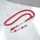 Kapsül Kesim 12x8 mm Ateş Kehribar Alpaka Püsküllü Tesbih thumbnail 1