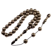 Koleksiyonluk Özel Seri Full Gümüş İşlemeli Küre Kesim 19x19 mm Ateş Kehribarı Sistem Püsküllü Tesbih thumbnail 1