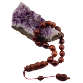 Efe Boy Sığırcık Kesim 14x11 mm Kan Ağacı Sistem Püsküllü Tesbih thumbnail 2