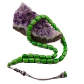 Özel Seri Kazaz Püsküllü Kapsül Kesim 11x8 mm Sıkma Kehribar Gümüş Püsküllü Tesbih thumbnail 2