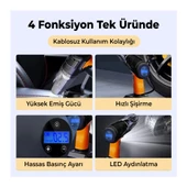 Mega Oto Market Şarjlı Çok Fonksiyonlu Oto El Süpürgesi ve Taşınabilir Lastik Hava Kompresörü Pompası - 4