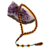 Bilek Boy Küre Kesim 9x8,5 mm Ateş Kehribar Sistem Püsküllü Tesbih thumbnail 2