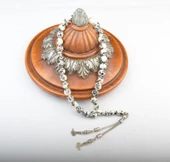 Küre Kesim 10x10 mm Beyrut Kehribarı Alpaka Püsküllü Tesbih thumbnail 1