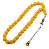 Özel Seri Kazaz Püsküllü Küre Kesim 11x10 mm Sıkma Kehribar Tesbih thumbnail 1