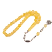 Kapsül Kesim 9x5 mm Damla Kehribar Gümüş Püsküllü Tesbih 11,50 GRAM thumbnail 1