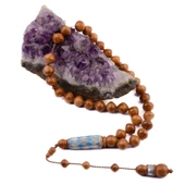 Özel Seri Firuze- Sedef İmameli Sığırcık Kesim 10x10 mm Sistem Püsküllü Kuka Tesbih thumbnail 2