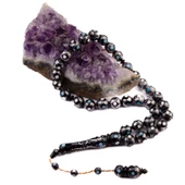 Firuze- Sedef İşlemeli Küre Kesim 9x9 mm Kuka Sistem Püsküllü Tesbih thumbnail 2