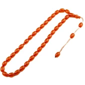 Osmanlı Benzetme Kapsül Kesim 11x8 mm Sıkma Kehribar Sistem Püsküllü Tesbih thumbnail 1