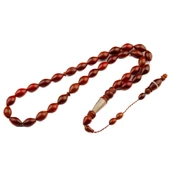 Pirinç Sarmallı Kınalı Arpa Kesim 12x8 mm Kuka Sistem Püsküllü Tesbih thumbnail 1