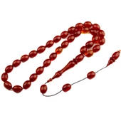 Özel Seri İri Boy Arpa Kesim 14x11 mm Sıkma Kehribar Sistem Püsküllü Tesbih thumbnail 1