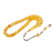 Küre Kesim 7x7 mm Damla Kehribar Gümüş Püsküllü Tesbih 11,50 GRAM thumbnail 1