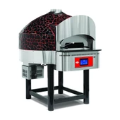 Empero EMP.SPO.04-D-BR-LPG Diital Gazlı Döner Taban Pizza Fırını 6 Pizza Kapasiteli - Siyah, Kırmızı LPG'li - 1