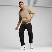 Puma Ess Big Logo Hoodie Erkek Bej Kapüşonlu Sweatshirt - 586689 13 - 5