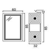 Denko Burcu 120 cm MDF Bej Banyo Dolabı Aynalı Üst Modülü thumbnail 3