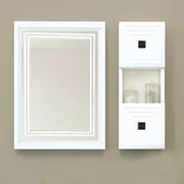 Denko Burcu 120 cm MDF Bej Banyo Dolabı Aynalı Üst Modülü thumbnail 1