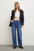 Yüksel Bel Wide Leg Jean Mavi - 1