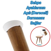 4 Adet Dereceli Zigon Sehpa Ayağı Tabanı Mobilya Masa Açılı Orta Sehpa Ayak Bağlantı Aparatı Beyaz - 3