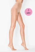 3 Adet Kadın Super İnce Mat 15 Den Külotlu Çorap Ten - 1