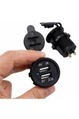 12v Dual Usb Araç Şarj Soketi 5v 1a 2.1a Çift Usb Ledli Su Geçirmez Şarj Adaptörü Oto thumbnail 4