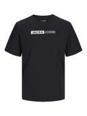 JACK JONES Yazı Detaylı Bisiklet Yaka Erkek Tişört 12233999 - 1
