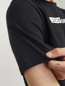 JACK JONES Yazı Detaylı Bisiklet Yaka Erkek Tişört 12233999 - 7