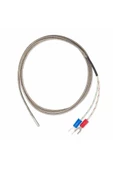 K Type Thermocouple 1 Metre Silindir Tip Başlık Sıcaklık Isı Sensörü 0C / 800C Paslanmaz Çelik Prob - 2