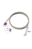 K Type Thermocouple 1 Metre Silindir Tip Başlık Sıcaklık Isı Sensörü 0C / 800C Paslanmaz Çelik Prob - 5