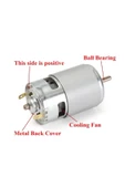 Rs775 Dc Motor 12v 15000rpm Yüksek Hız Tork Çift Bilyalı Rulman Matkap Torna Cnc Router Motor thumbnail 3